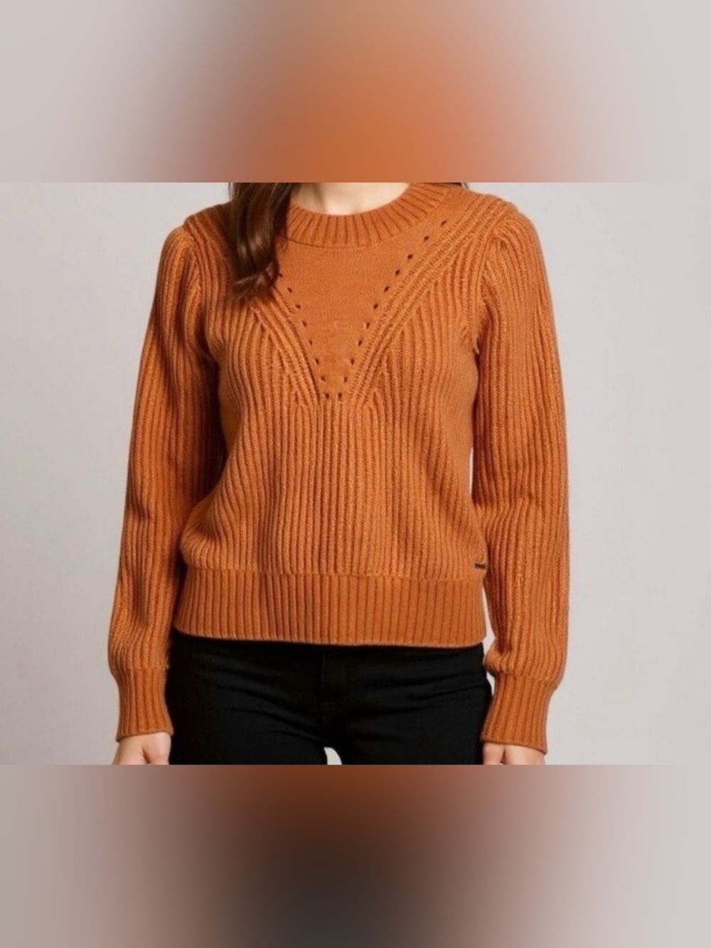 Scotch & Soda Ribbed Pullover Sweater in Rust - Size M